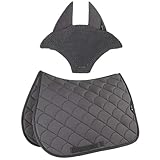 Equiline Set Satteldecke und Mütze Vibe mit Anti-Shock-Steppung Grau DN - Dressage