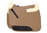 Engel Reitsport | SCHABRA4-VSS-CAM-MED | Schabracke | Lammfell im Sattelbereich - Half Lined | Steppstoff | Fellkranz vorne & hinten | Vielseitigkeit | Stoff Camel Hellbraun Fell med.